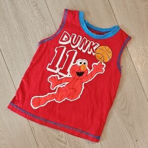 Sesame Street Elmo Basketball Sports Muscle Tank Top Shirt, 2T